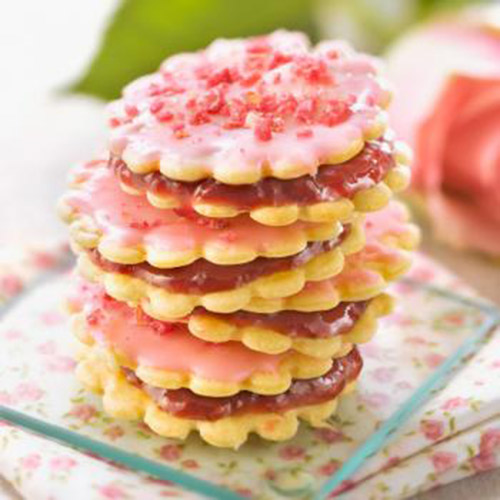 Biscuits à la framboise & pralines roses
